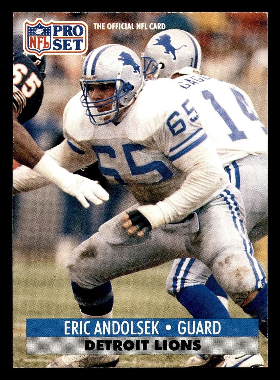 1991 Pro Set #145 Eric Andolsek Football Card Detroit Lions Guard
